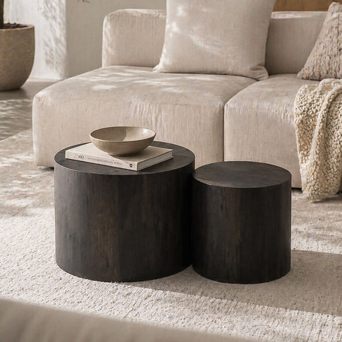 Modern Round Nesting Coffee Table (Set of 2)