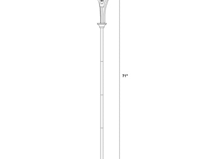 Jessa - Torchiere Floor Lamp With Soft Glass Shade - Silver