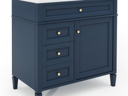 Bathroom Vanity With Top Sink, 2 Drawers And Tip Out Drawer, Rectangular Design