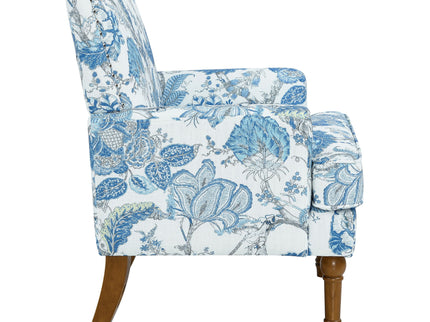 Floral Accent Armchair With Nailhead Trim