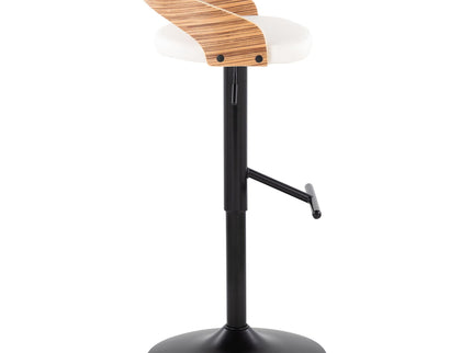 Grotto - Contemporary Adjustable Barstool With Swivel & Straight T Footrest (Set of 2)