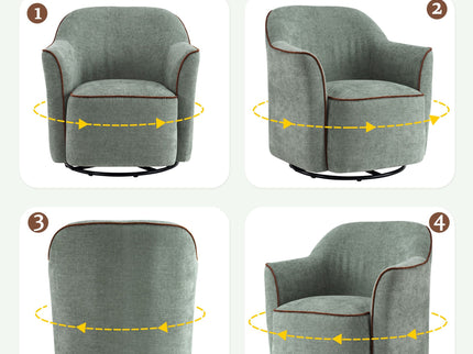360° Swivel Accent Chair With Flared Arms