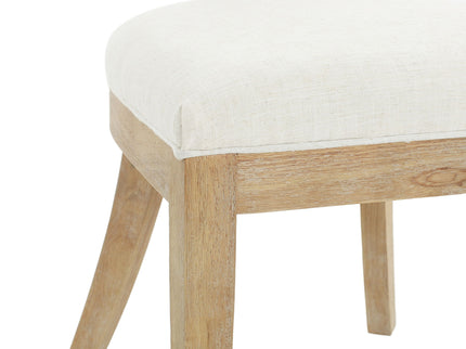 Contemporary Fabric Upholstered Side Dining Chairs Set With Curved Back