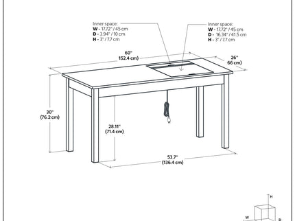 Monroe - Desk - Distressed Charcoal Brown