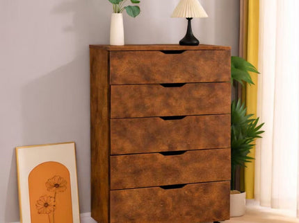 Modern 5 Drawer Dresser With Wheels