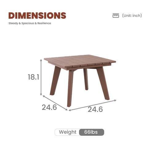 Outdoor Side Table, Wide Tabletop For Patio - Brown
