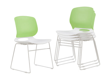 Ergonomic Backrest Stacking Chairs (Set of 4)