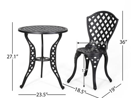 Bono Metal Bistro Set - Black