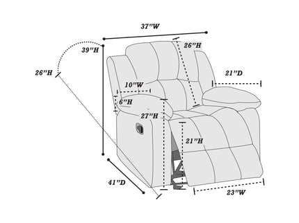 Modern Style Living Room Set With Reclining