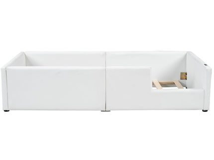 Platform Bed With Guardrail And Charging Station