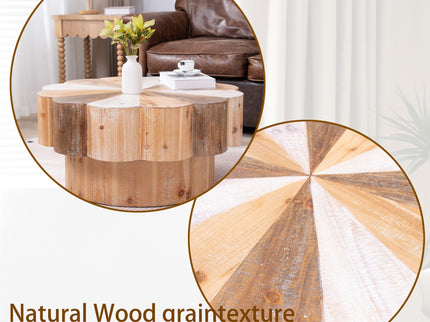 Flower Shaped Coffee Center Table For Living Room - Multicolor