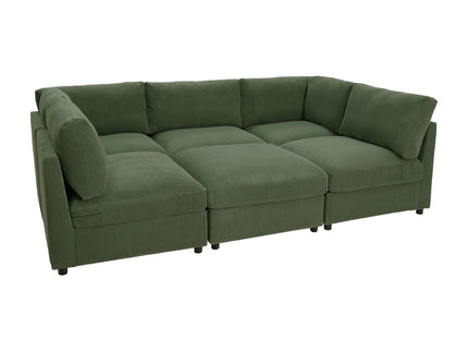 Reversible Modular Sectional & Custom Configuration And Premium Upholstery - Dark Green