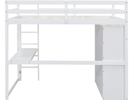 Loft Bed With Built In Wardrobe, Shelves And Drawers