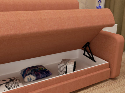 Morden Deisgn Vertical Murphy Bed With Sofa For Bedroom Or Guestroom White Wall Bed Space Saving Hidden Bed With New Style Gas Struts - Orange