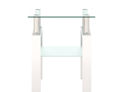 Modern Tempered Glass Tea Table, End Square Table For Living Room