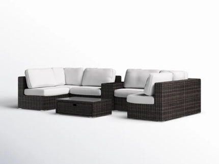 Elegant 4 Person Wicker Patio Seating Set With Cushions And Glass Top Table