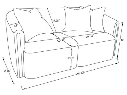 Silvana - Upholstered Rolled Loveseat With Curved Back And Foam Cushions - Beige