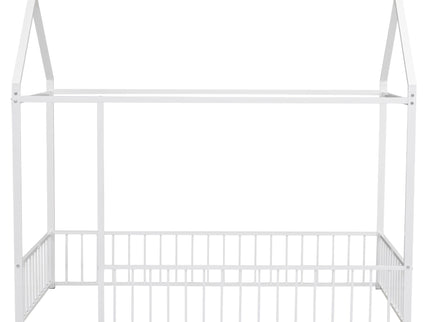 Metal Bed House Bed Frame With Fence