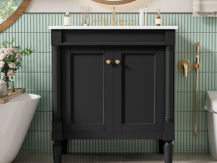 Bathroom Vanity Cabinet With Sink, Soft Close Doors, Storage Cabinet