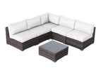 White / 2 Pc. 4 Seater Sectional, Table