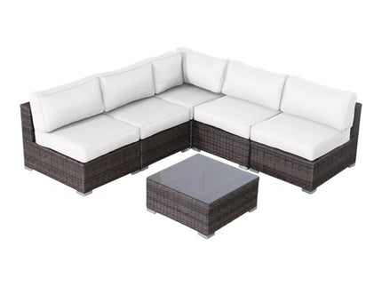 Seating Set With Cushions Handcrafted Wicker Design