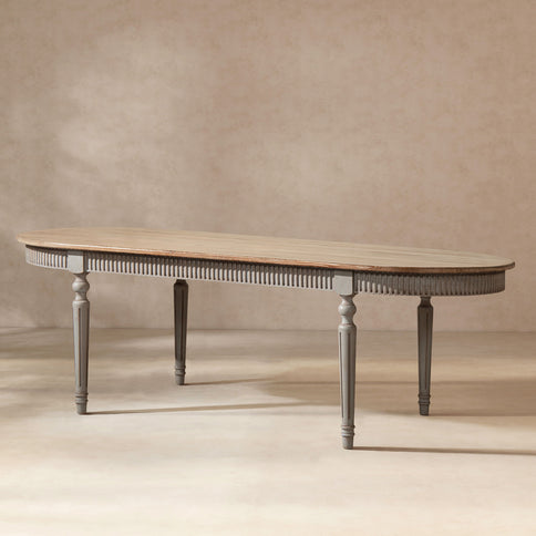 Colette - Oval Dining Table - Blue / Gray