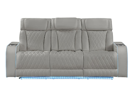 Electra - Power Reclining Sofa With Power Headrests, Drop Down Table, Reading Light, Massage, LED Lighting And USB Control