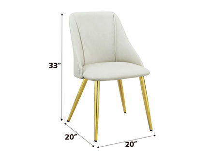 Gaines - Synthetic Leather Side Chair (Set of 2) - White