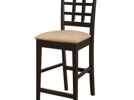 Upholstered Counter Height Stools (Set of 2) - Brown / Beige