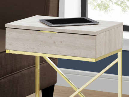 Accent Side Table, Storage Drawer, Spacious Tabletop, Contemporary & Modern