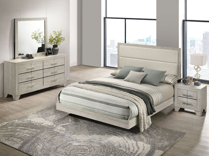 Strout - 4 Piece Queen Bedroom Set With Upholstered Headboard - Rustic