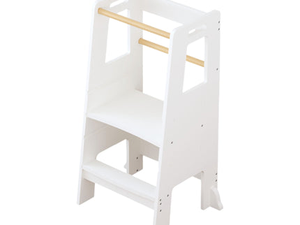 Standing Tower, Child Kitchen Step Stool Toddler, Montessori Stool Adjustable Height - White