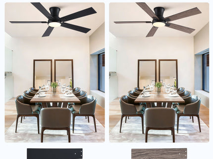 Low Profile Flush Mount Intergrated LED Ceiling Fan With Light And Reversible Quiet Motor
