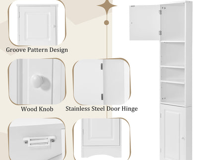 Multi Functional Corner Cabinet With Adjustable Shelves And 2 Doors