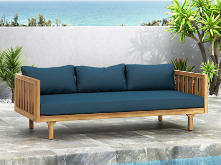 Claremont - 3 Seater Daybed Teak Acacia Wood Water Resistant Cushions