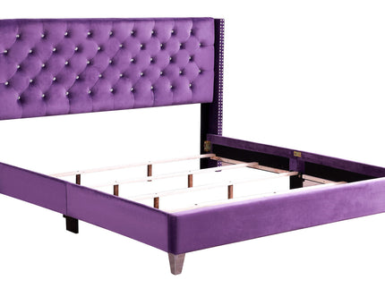 Upholstered Nailhead Trim Chic Bed