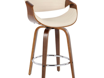 Symphony - Mid Century Modern Fixed Height Counter Stool & Swivel With Round Footrest (Set of 2)