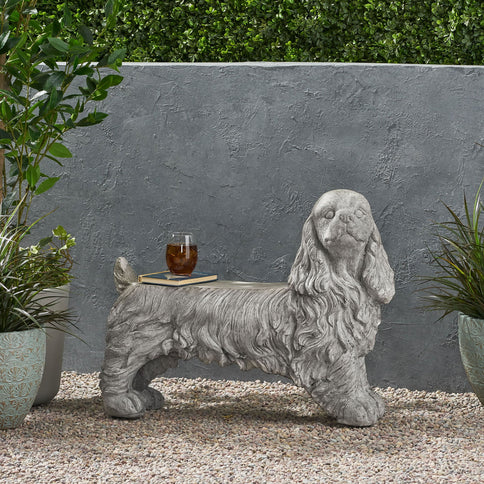 Cocker Spaniel Dog Statue - Gray