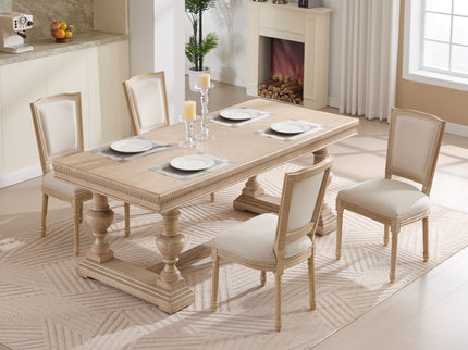 Dining Chairs Upholstered With T - Shaped Back (Set of 2) - Beige