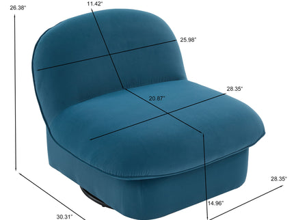Pumpkin Shaped Swivel Accent Chair, 360 Degree Rotation For Living Room