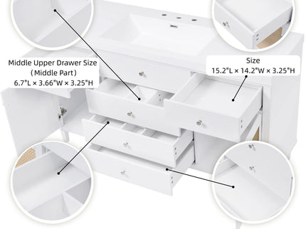 Modern Bathroom Vanity With Sink, Soft Close Drawers