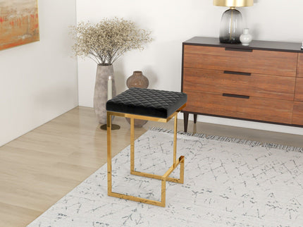 Joel - Upholstered Stool - Black / Gold