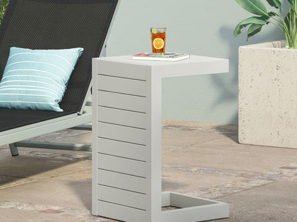 Aluminum Outdoor C - Shaped Side Table For Patio
