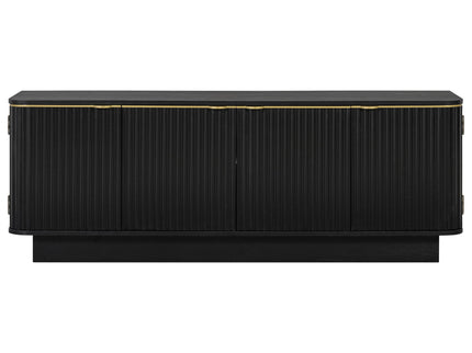 TV Stand, Fluted Media Console With Adjustable Shelves And Cable Holes