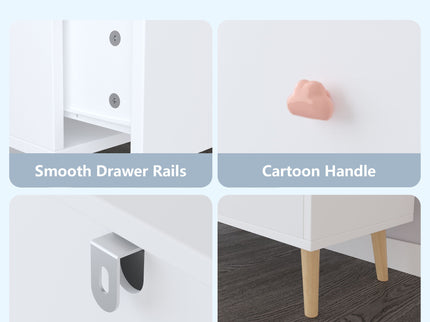 3 Drawer Dresser, Storage Cabinet With Anti Tip Safety