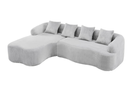 Modular L-Shape Sectional Sofa With Curved Chaise