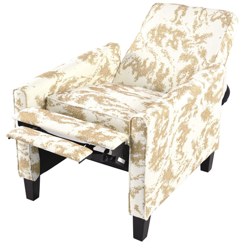 Push Back Upholstered Recliner Armchair