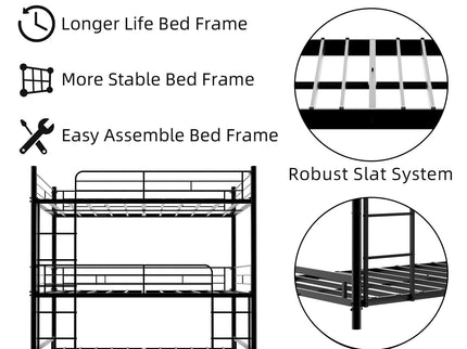 Triple Frame Bed With Built In Ladder