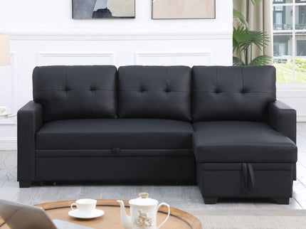 Upholstered Pull Out Sectional Sofa With Chaise