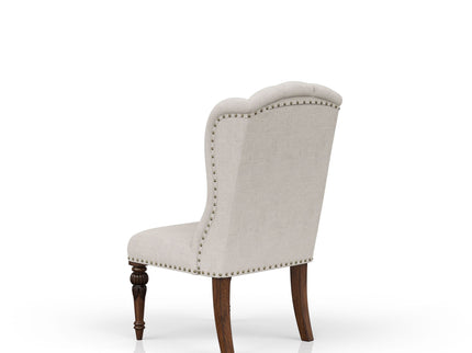 Upholstered Wing Host Chair - Light Gray